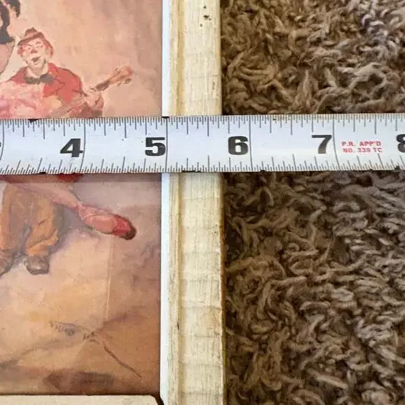 Vintage Ballerina and Clown Framed Art Print, Shabby Chic Wood Frame - Picture 4 of 6